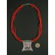 Collier ethnique oriental perles rouge et métal